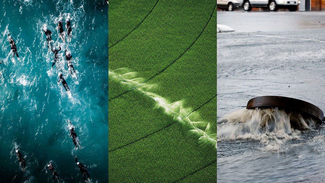 Wastewater disinfection methods for stormwater treatment, bathing water compliance and reuse